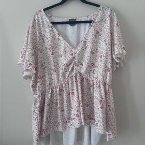 ARULA B Floral Women's Top - Pink and White